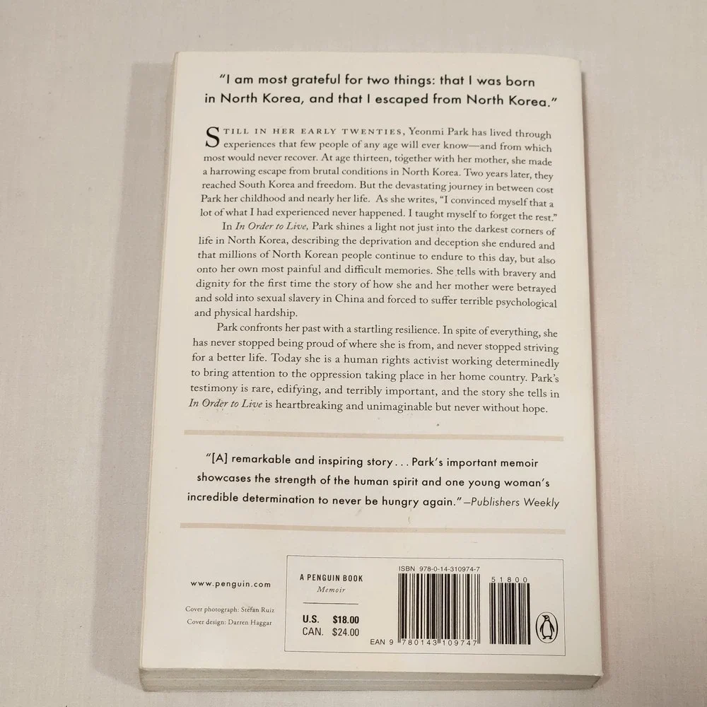 Yeonmi‎ Park 2 BOOK SET - In Order to Live + While Time Remains PAPERBACK